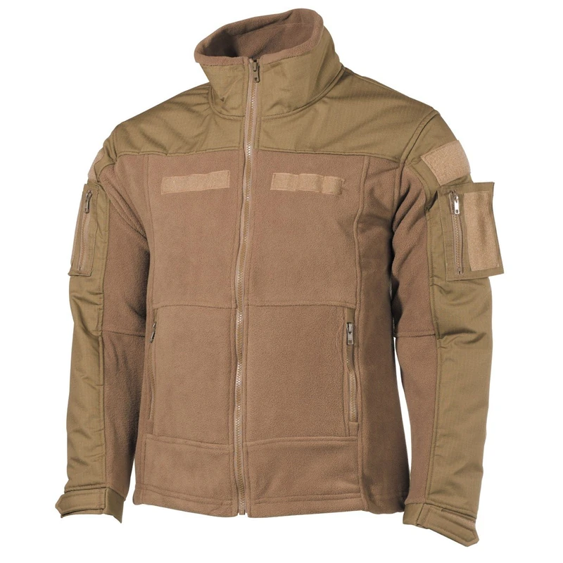 MFH Men's US Combat Fleece Jacket Coyote Size M - Image 1
