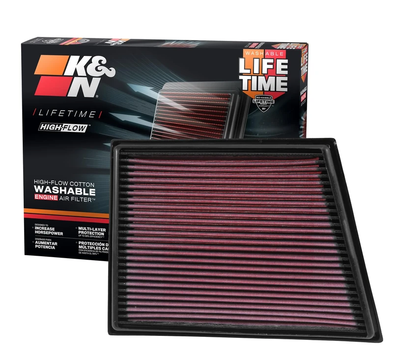 K&N Engine Air Filter: High Performance, Premium, Washable, Panel Filter: 2014-2019 (Active Tourer, Gran Tourer, X1, X2, Cooper, Cooper Clubman, Cooper Countryman, One), 33-3025