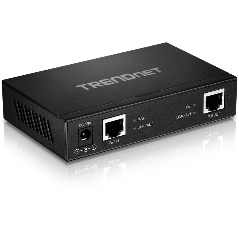 TRENDnet Gigabit PoE+ Repeater/Amplifier, Single Port PoE, Power over Ethernet, 802.3af, 802.3at, 10/100/1000 Mbps, TPE-E110