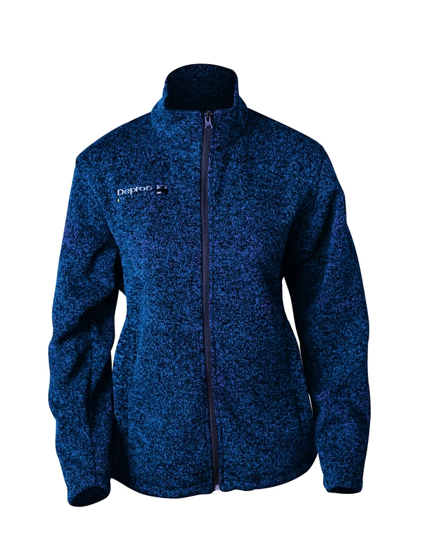 Deproc Women Elkford Knit Fleece Jacket - Blue/Black, Size 44