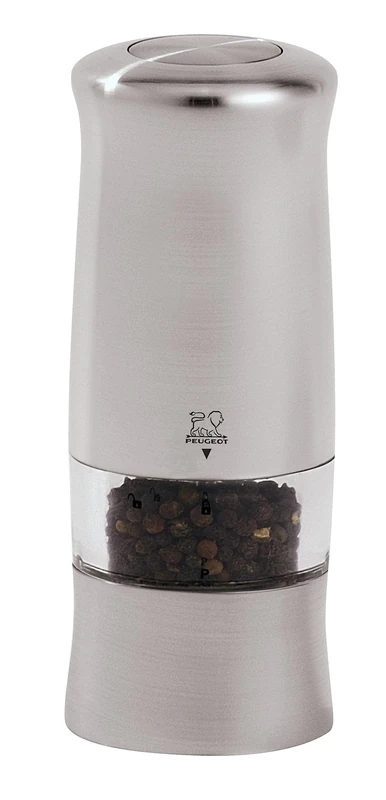 Peugeot Zeli Electric Pepper Mill, Abs, Steel, 5.6 x 5.6 x 14 cm