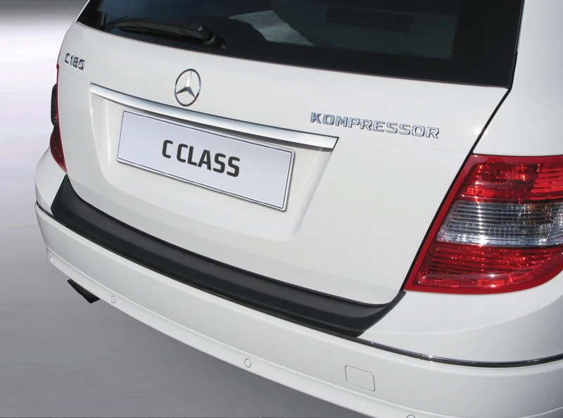 RGM ABS Rear bumper protector compatible with Mercedes C-Class W204 Kombi 2007-2011 (excl. AMG) Silver