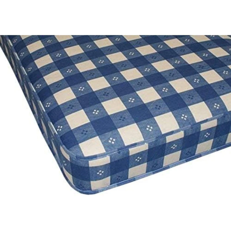 Starlight Beds Blue Check Single Mattress for Kids. Dual-Sided Sprung Mattress with Durable Sleep Surface. 6.5" Deep (3ft x 6ft3 / 90x190x16.5cm) - Image 1