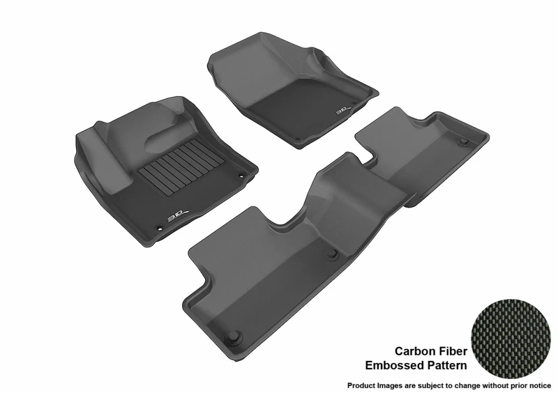3D MAXpider L1LR01801509 Complete Set Custom Fit All-Weather Floor Mat for Select Land Rover Range Rover Evoque Models - Kagu Rubber (Black), Gray