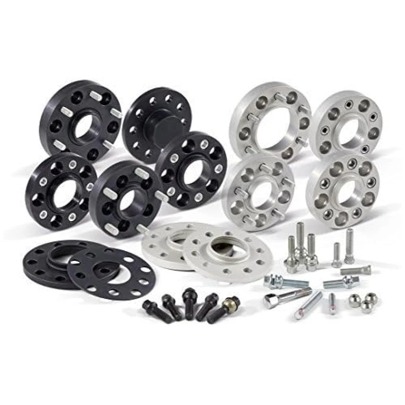 H&R DRA-System Wheel spacer set 70mm per axle - Bolt pattern 5x112 - Hub 57,1mm - Bolt size M14x1,5 - compatible with Audi/Ford/Bentley/Seat/Skoda/Volkswagen - Black