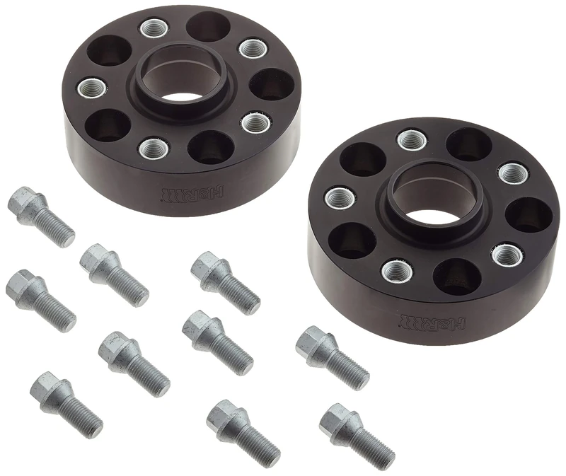 H&R DRA-System Wheel spacer set 80mm per axle - Bolt pattern 5x112 - Hub 57,1mm - Bolt size M14x1,5 - compatible with Audi/Ford/Bentley/Seat/Skoda/Volkswagen - Black