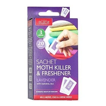 2 X Pack of 20 Acana Moth Killer & Freshener Sachets - Lavender