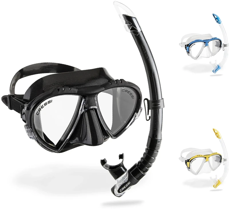 Cressi Matrix and Gamma Combo Diving Snorkelling Set - Black