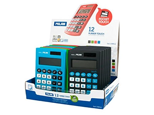 Milan Display 12 calculadoras 8 dígitos Pocket colores surtidos