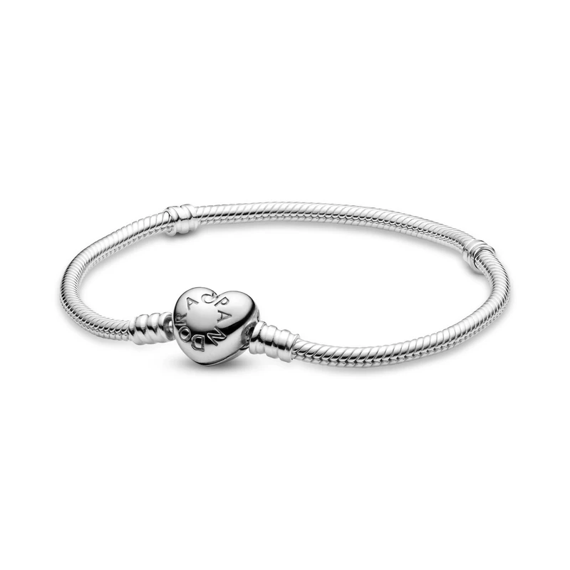 Pandora Icons Silver bracelet with heart-shaped clasp, 23