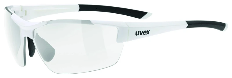 Uvex Sportstyle 612 VL - Sports Sunglasses for Men and Women - Self-Tinting Lenses - Comfortable & Non-Slip - White/Smoke - One Size