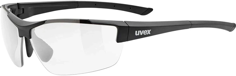 Uvex Sportstyle 612 VL - Sports Sunglasses for Men and Women - Self-Tinting Lenses - Comfortable & Non-Slip - Black Matt/Smoke - One Size