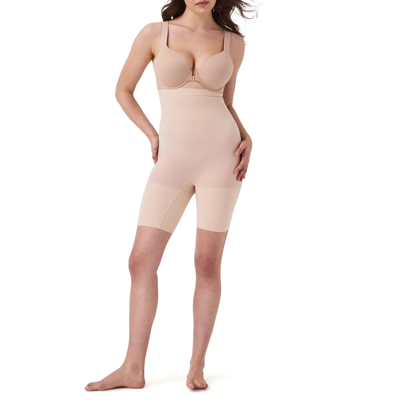 Spanx Women's Higher Power Short Thigh Slimmer, Beige (Soft Nude 000) 16-18 UK (Manufacturer Size: L)
