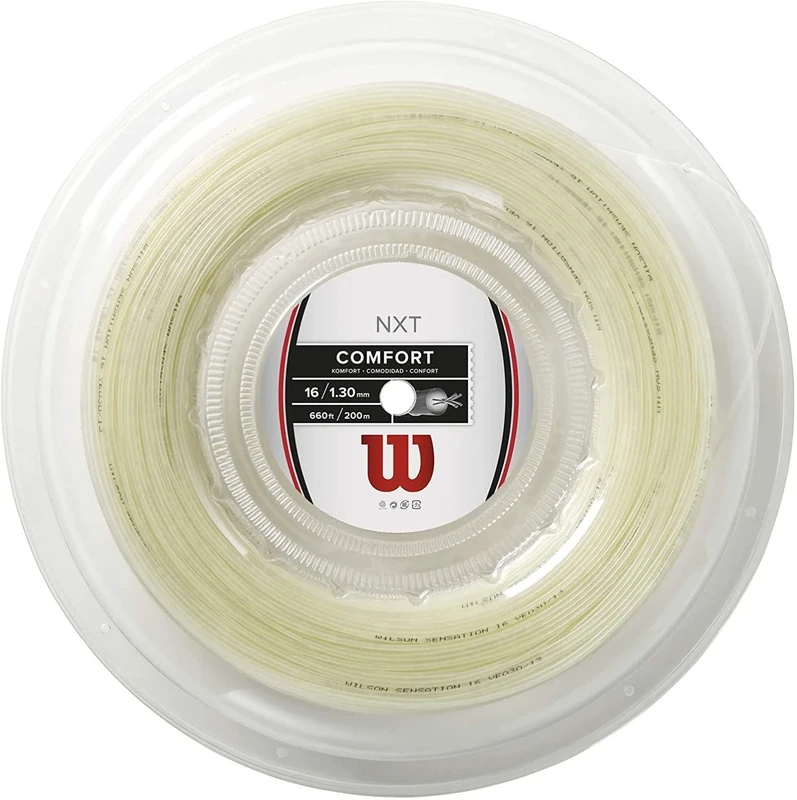 Wilson Tennis Racket String, NXT, 200 m Roll, Transparent/Natural, 1.30 mm, Unisex, WRZ912700
