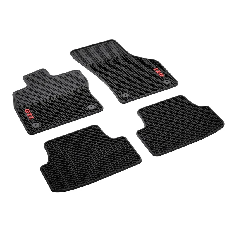 Volkswagen 5GV061550 041 All-Weather Floor Mats Front and Rear GTI Honeycomb Design Set of 4 Black