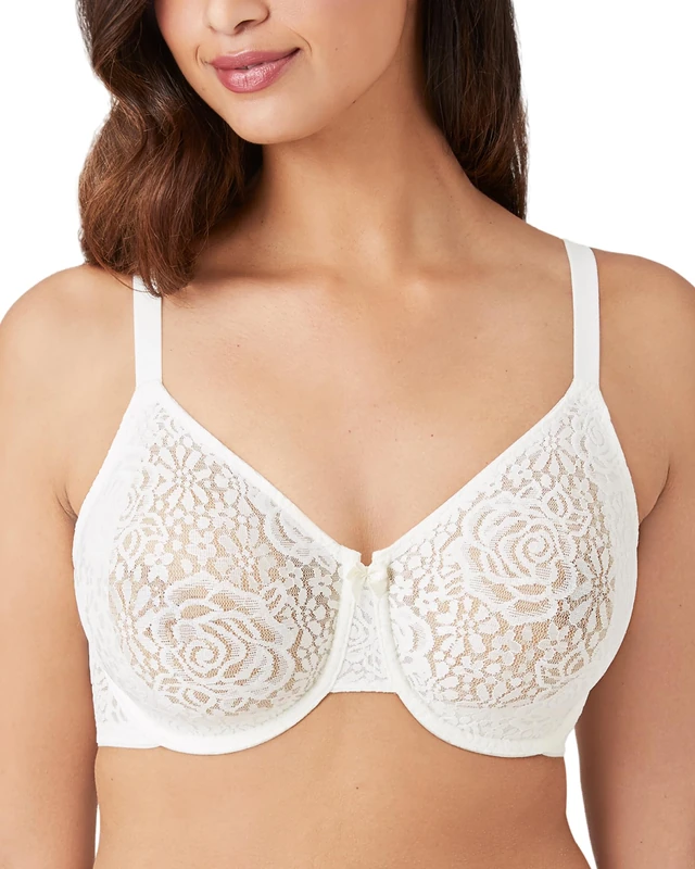 Wacoal Women's Halo Underwire Bra Ivory off-white 40E
