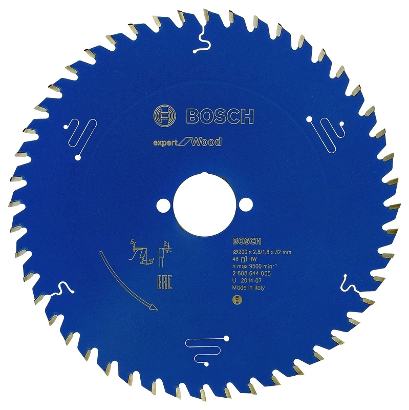 Bosch 2608644055 Circular Saw Blade, "Top Precision" Exwoh 200x32mm 48, 0 V, Blue