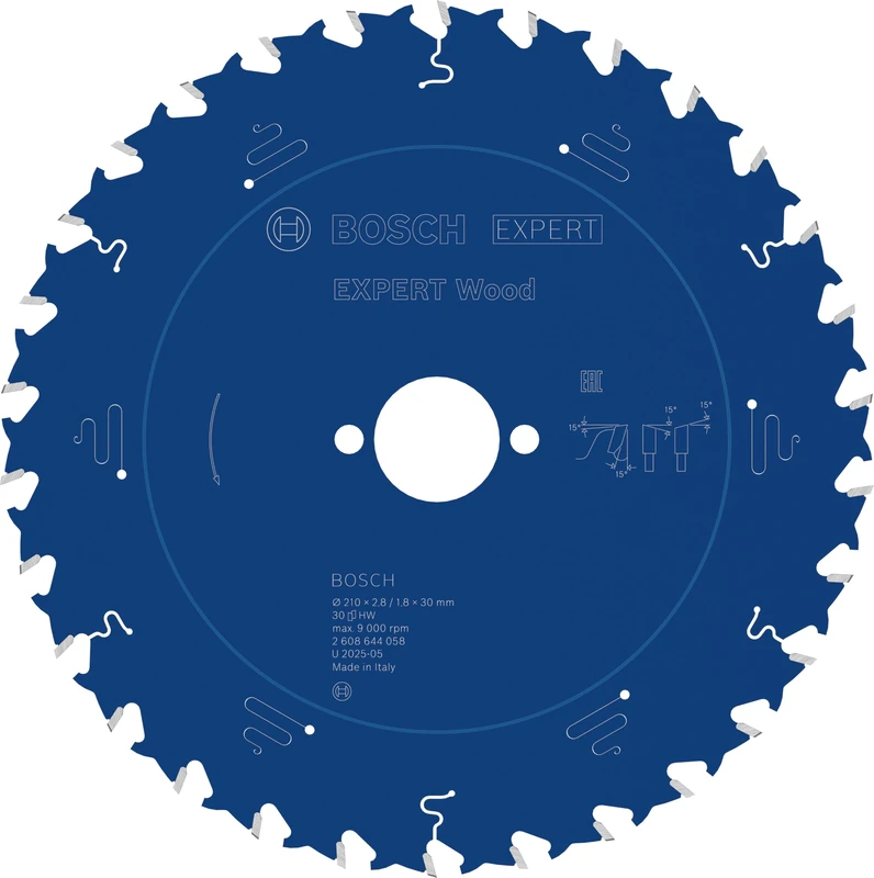 Bosch 1x EXPERT Wood Corded Circular Saw Blade for Handheld Circular Saw (for Softwood, Hardwood, Ø mm, Professional Accessory Hand-Held Corded Circular Saws)