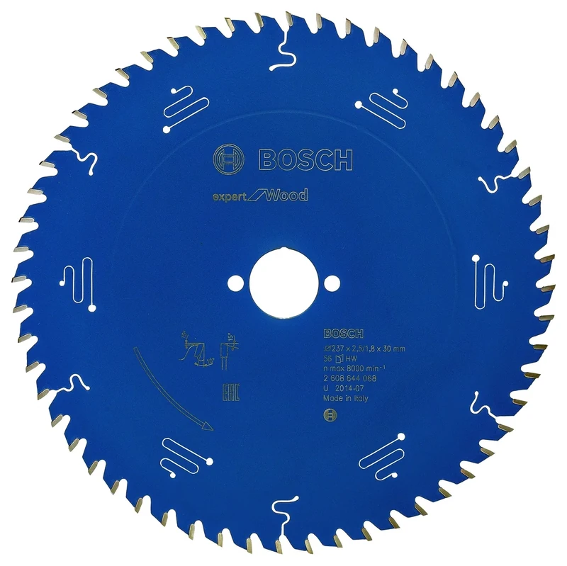 Bosch 2608644068 Circular Saw Blade, "Top Precision" Exwoh 237x30mm 56, 0 V, Blue