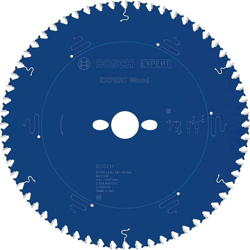 Bosch Accessories 2608644070 EXWOH 60 Tooth Top Precision Circular Saw Blade, 0 V, Blue