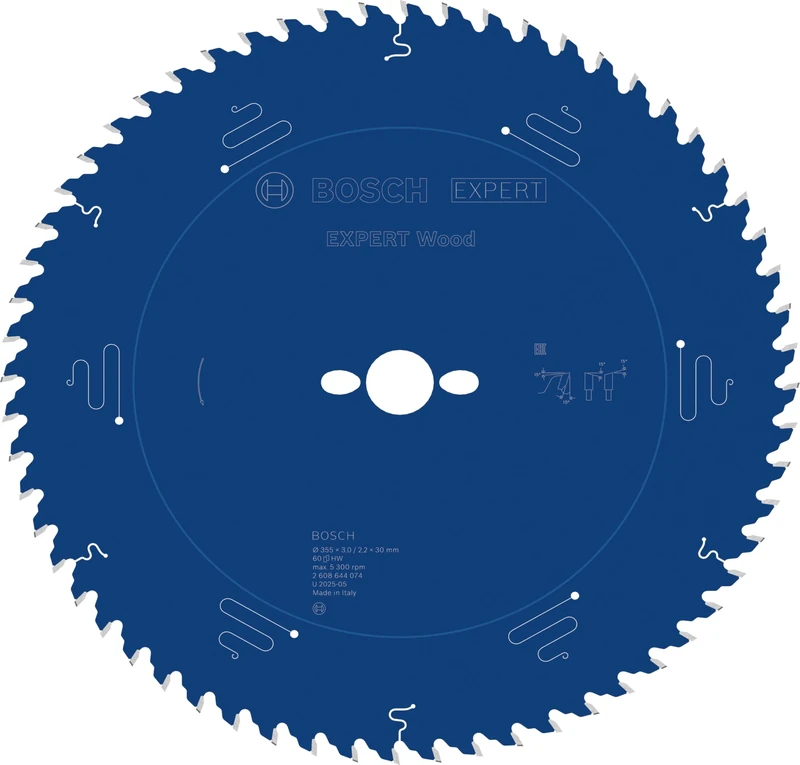 Bosch Accessories 2608644074 EXWOH 60 Tooth Top Precision Circular Saw Blade, 0 V, Blue