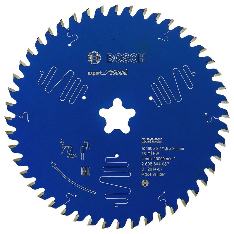 Bosch 2608644087 EXWOT 48 Tooth Top Precision Circular Saw Blade, 0 V, Blue
