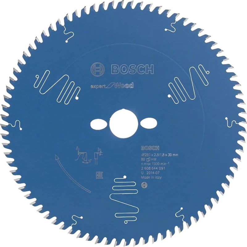 Bosch Accessories 2608644091 EXWOT 80 Tooth Top Precision Circular Saw Blade, 0 V, Blue