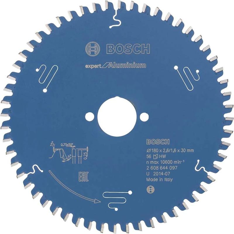 Bosch 2608644097 EXALH 56 Tooth Top Precision Circular Saw Blade, 0 V, Blue