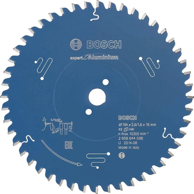 Bosch 2608644098 EXALH 48 Tooth Top Precision Circular Saw Blade, 0 V, Blue
