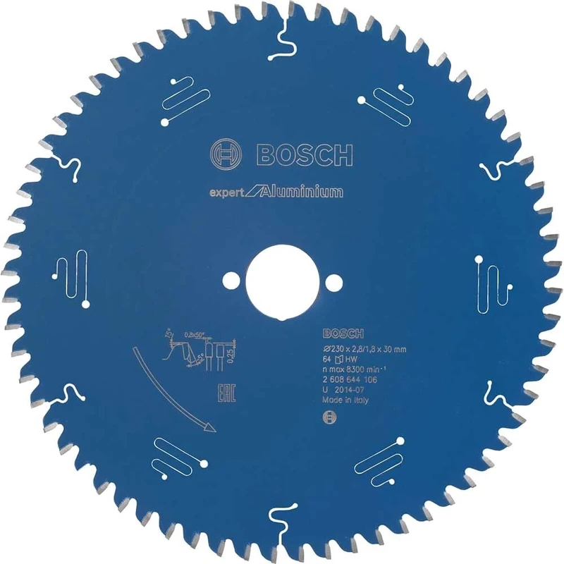 Bosch 2608644106 64T "Expert" Circular Saw Blade for Aluminium, Blue, 230 x 30 x 2.8 mm
