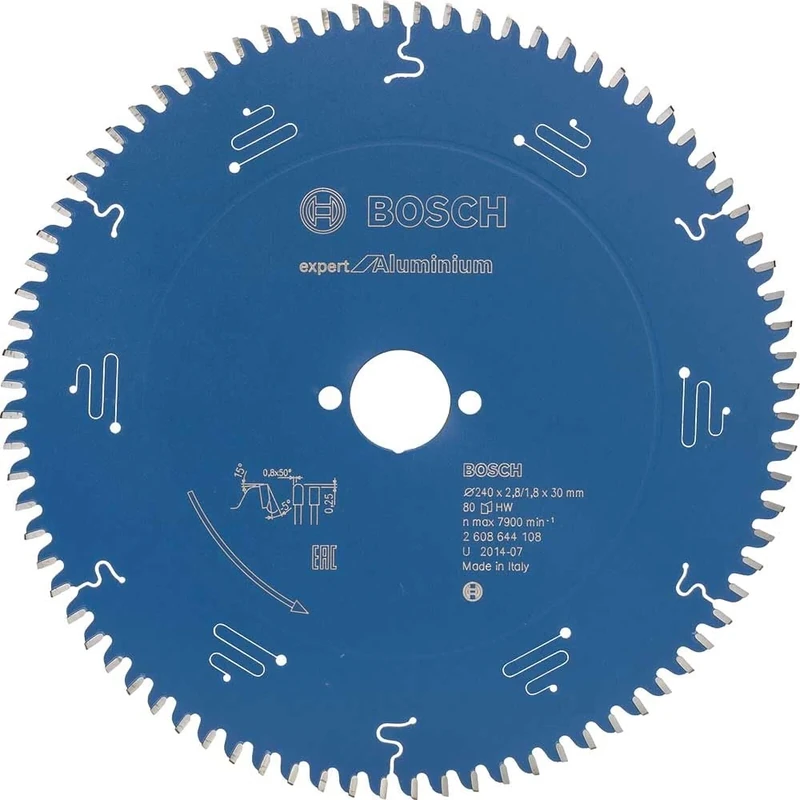 Bosch 2608644108 EXALH 80 Tooth Top Precision Circular Saw Blade, 0 V, Blue