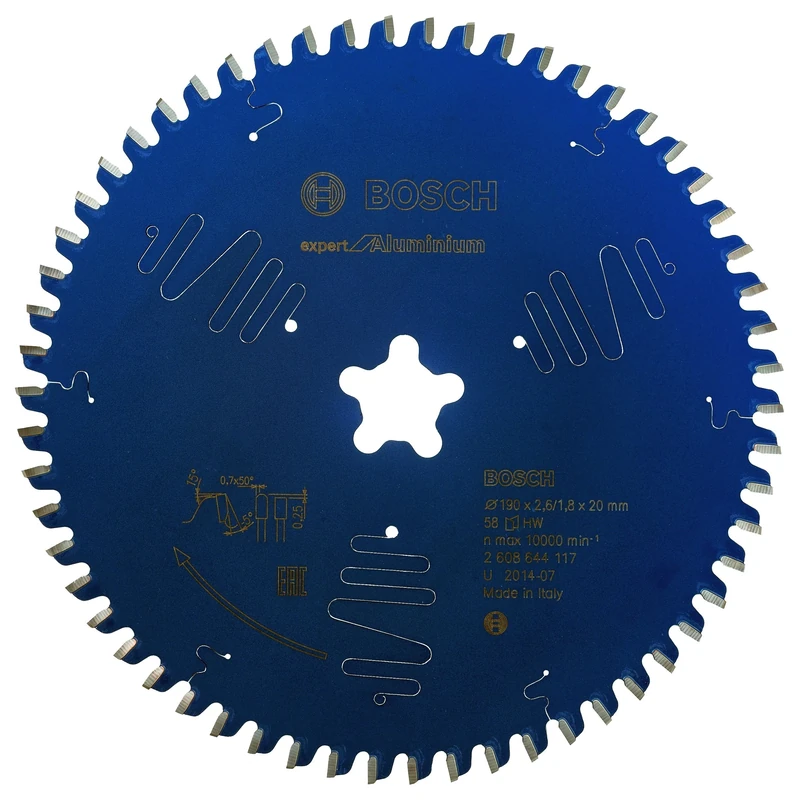 Bosch 2608644117 Exalt 58 Tooth Top Precision Circular Saw Blade, 0 V, Blue