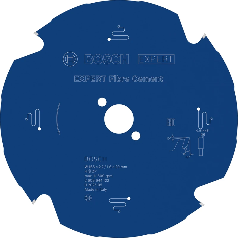 Bosch 1x EXPERT Fibre Cement Corded Circular Saw Blade for Handheld Circular Saw (for Fibre cement boards, Ø mm, Professional Accessory Hand-Held Corded Circular Saws)
