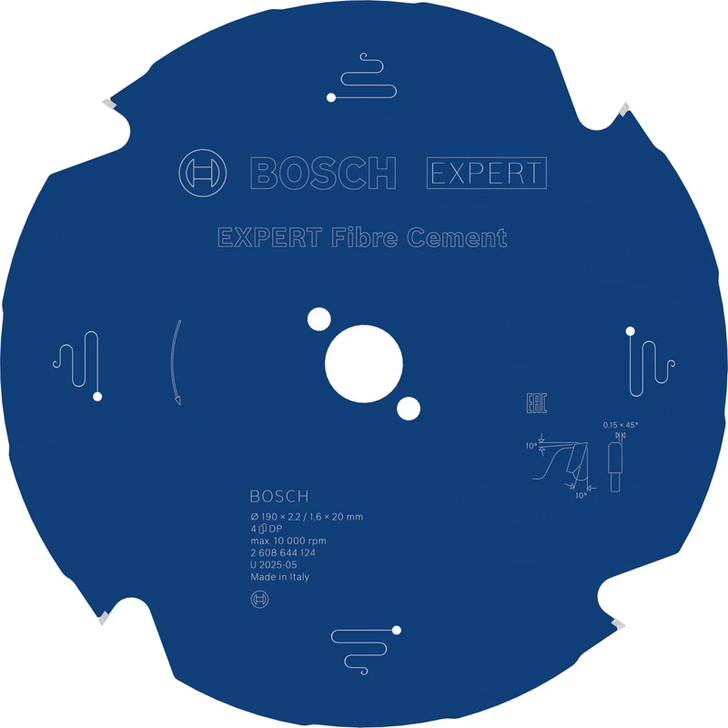 Bosch 1x EXPERT Fibre Cement Corded Circular Saw Blade for Handheld Circular Saw (for Fibre cement boards, Ø mm, Professional Accessory Hand-Held Corded Circular Saws)
