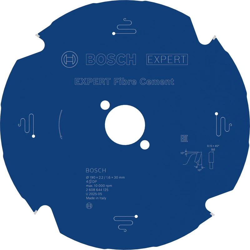 Bosch 1x EXPERT Fibre Cement Corded Circular Saw Blade for Handheld Circular Saw (for Fibre cement boards, Ø mm, Professional Accessory Hand-Held Corded Circular Saws)