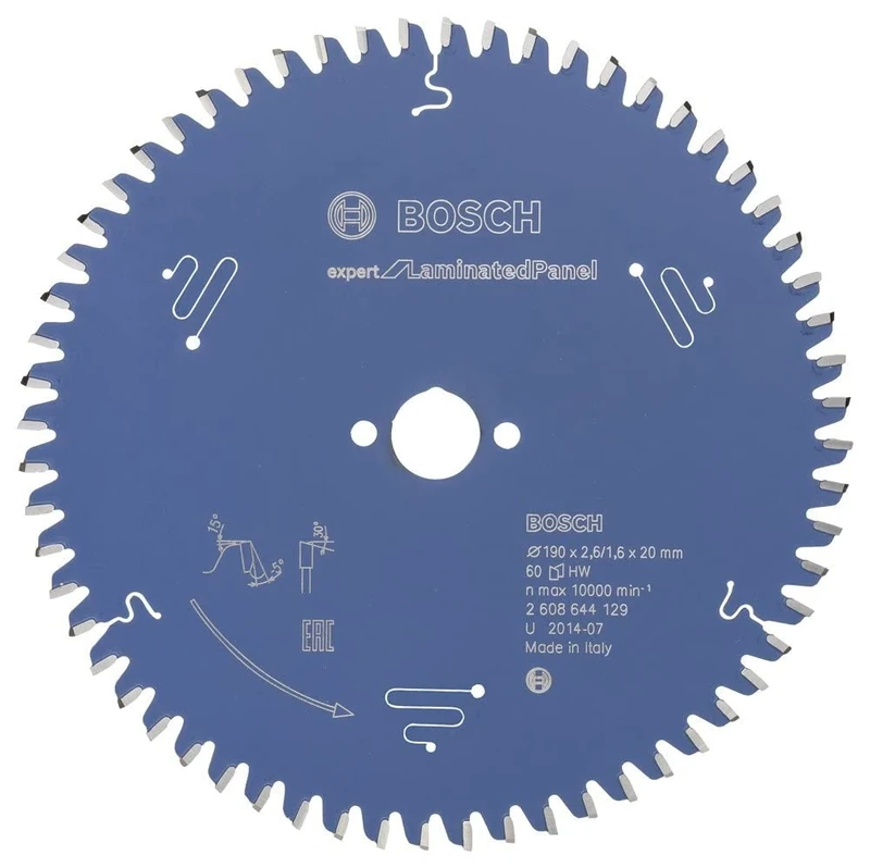 Bosch 2608644129 EXCBH 60 Tooth Top Precision Circular Saw Blade, 0 V, Blue
