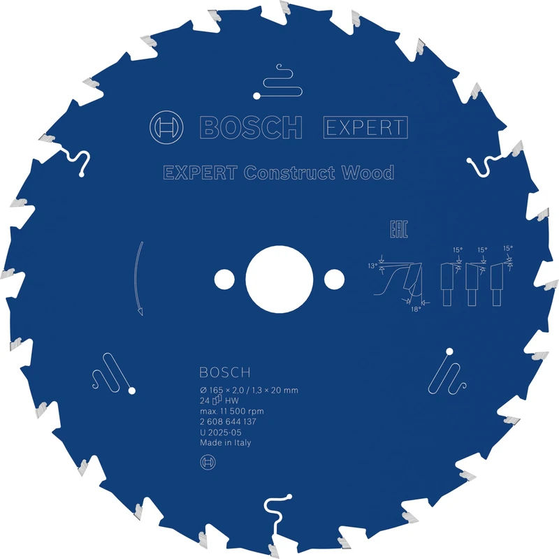 Bosch 1x Expert Construct Wood Corded Circular Saw Blade for Handheld Circular Saw (for Construction Wood with Mortar and Nails, Ø mm, Professional Accessory Hand-Held Corded Circular Saws)