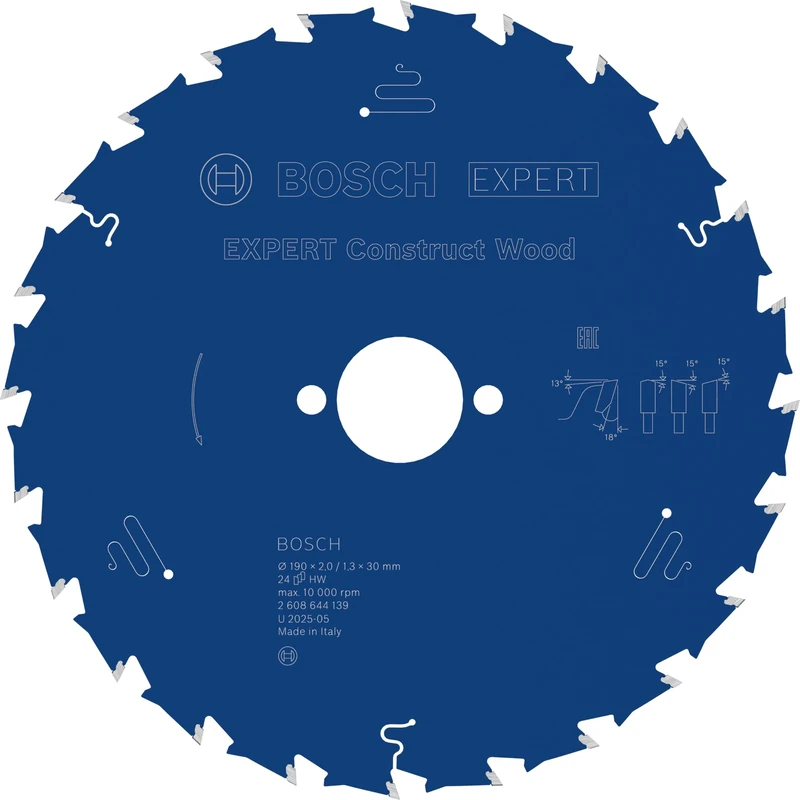 Bosch 1x Expert Construct Wood Corded Circular Saw Blade for Handheld Circular Saw (for Construction Wood with Mortar and Nails, Ø mm, Professional Accessory Hand-Held Corded Circular Saws)