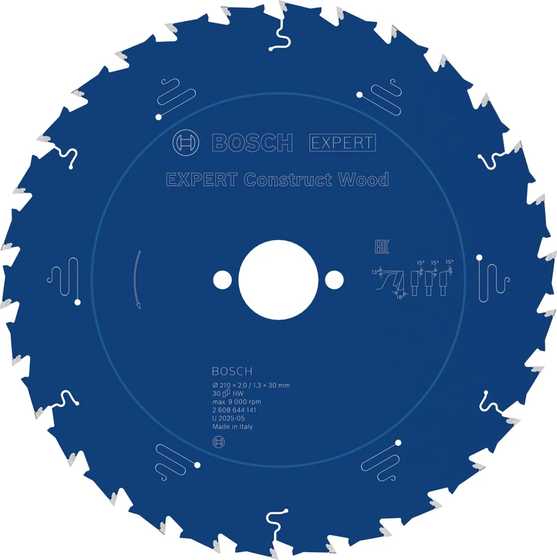 Bosch 2608644141 EXCWH 30 Tooth Top Precision Circular Saw Blade, 0 V, Blue