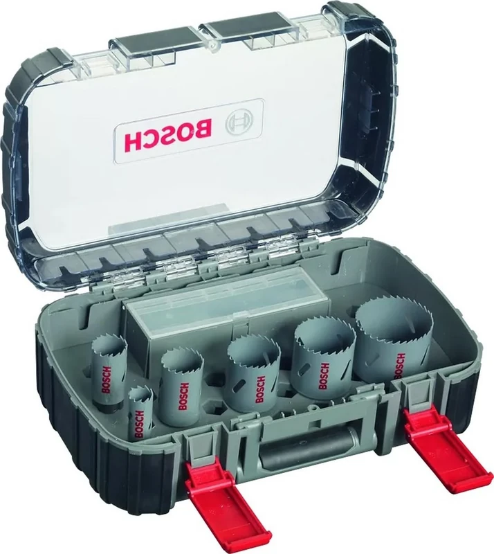 Bosch Professional 11 pcs. HSS Bi-metal Hole Saw Set (for various materials, Ø 22–65 mm, accessory rotary drill)