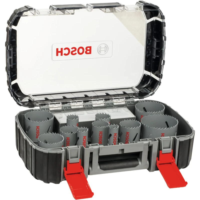 Bosch Professional 17 pcs. HSS Bi-metal Hole Saw Set (for various materials, Ø 20–64/76 mm, accessory rotary drill)