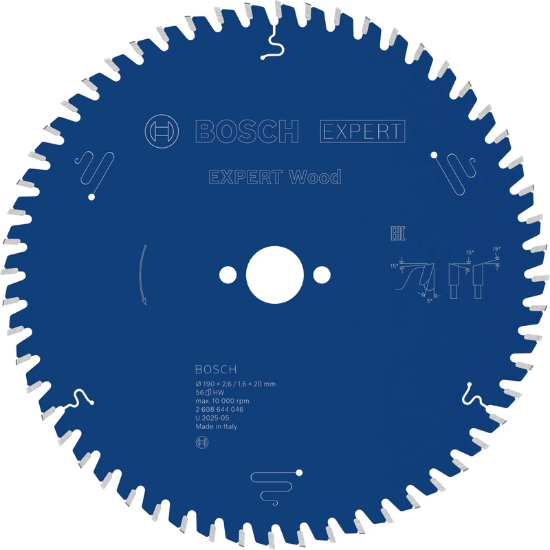Bosch 2608644046 EXWOH 56 Tooth Top Precision Circular Saw Blade, 0 V, Blue