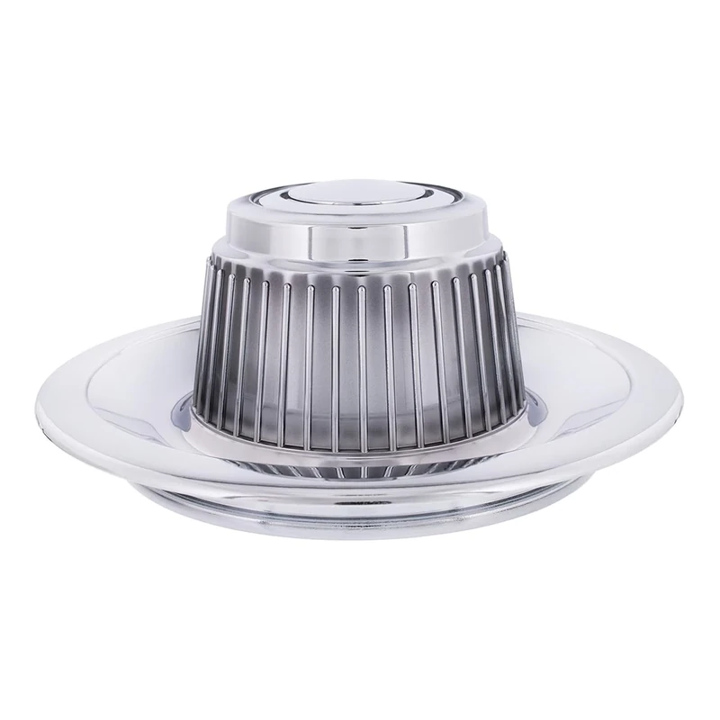 United Pacific Industries C687001 Chrome Plastic Rally Hub Cap, 4 Pack