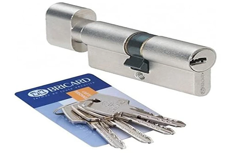 BRICARD 15711 Astral 2.9 10 Nickel-Plated Brass Cylinder Piston Knob 30 + 30, Protection Against Drilling and Picking