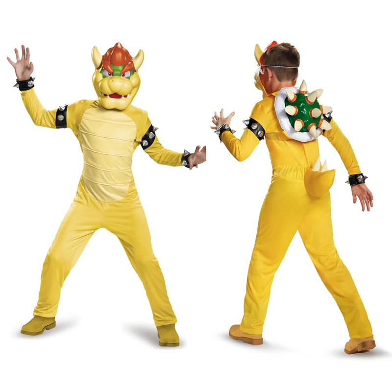 Super Mario Brothers Bowser Deluxe Costume for Kids Medium 7-8