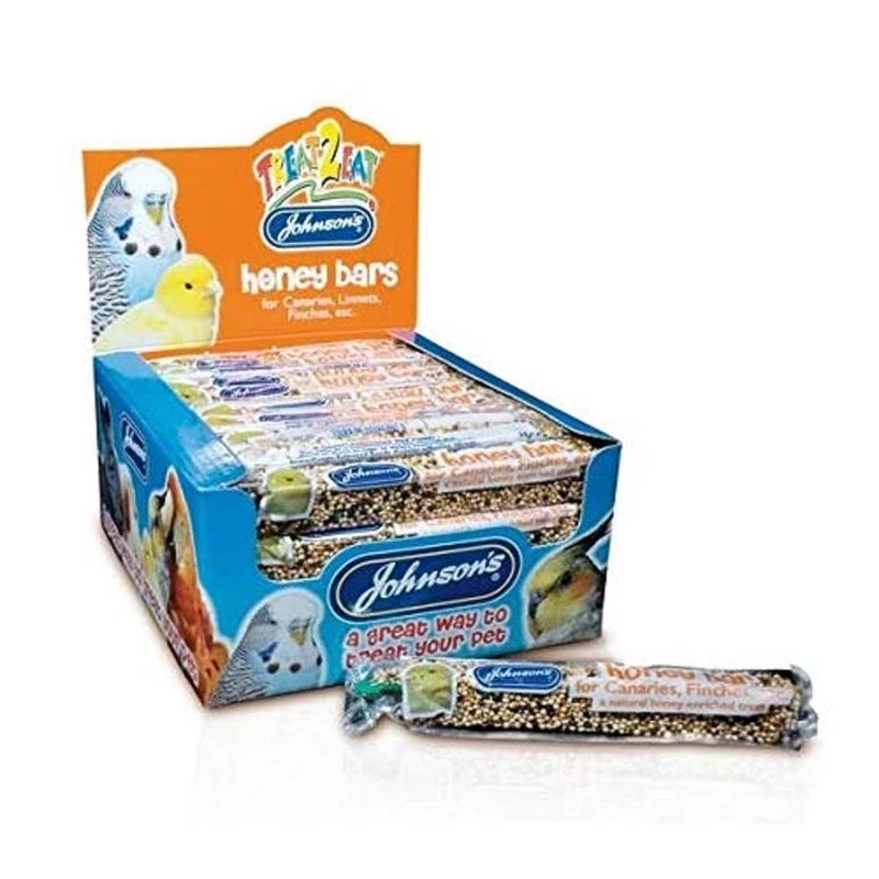 Johnsons Bulk Box Treat 2 Eat Honey Bars For Canaries 1x40 - Image 1