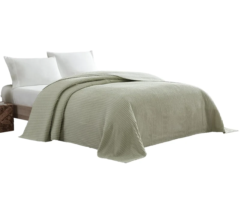 Beatrice Home Fashions Channel Chenille Bedspread, Full, Sage