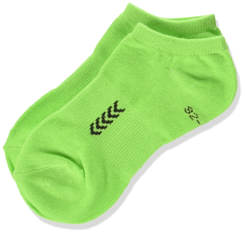 Hummel unisex sneaker socks, ribbed cotton ankle socks, Children's, Socken Ankle Socks SMU, Green Gecko/Black - Image 1
