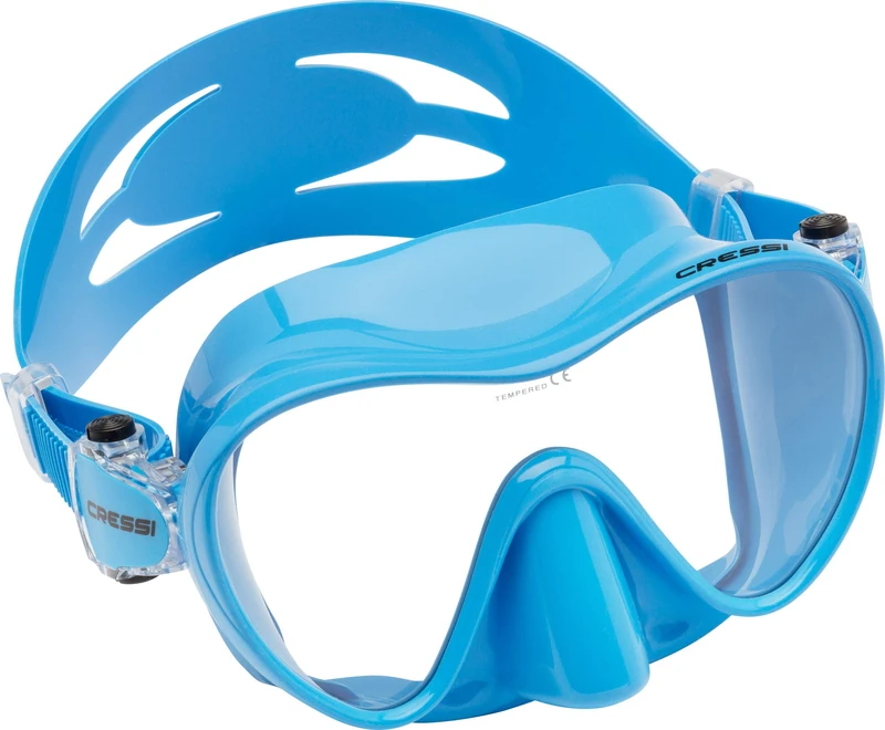 Cressi F1 Mask - Frameless Diving Mask Made in sof Silicone for Ensure Comfort and Perfect Seal, Blue, Small - Image 1