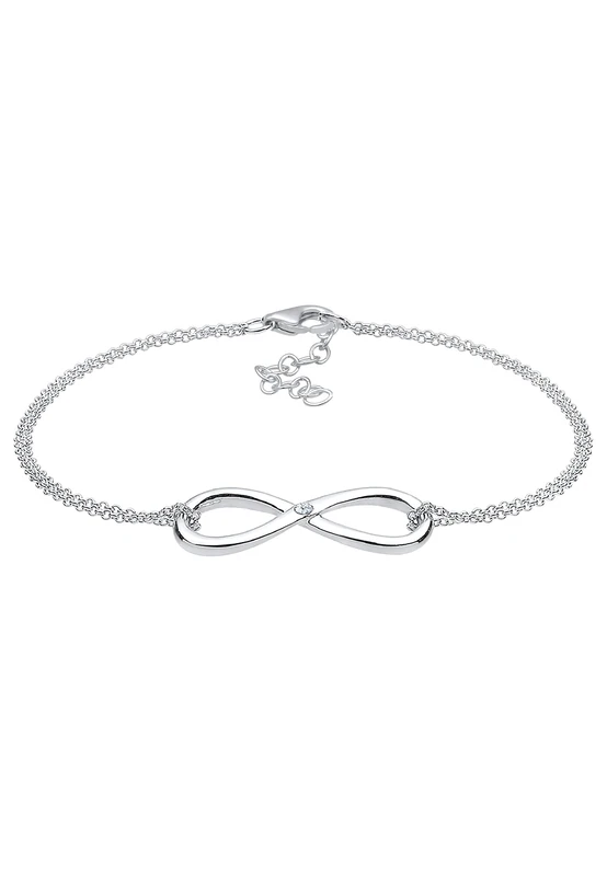 Elli DIAMONDS Bracelet Women with Infinity Pendant and Diamond (0.03 ct.) in 925 Sterling Silver